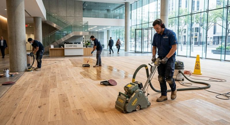 Our team working on Wood Floor Service projects in Waldorf, MD