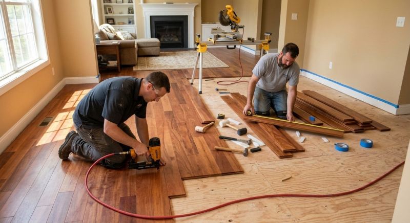 Cherry Floor Installation in Clinton, MD